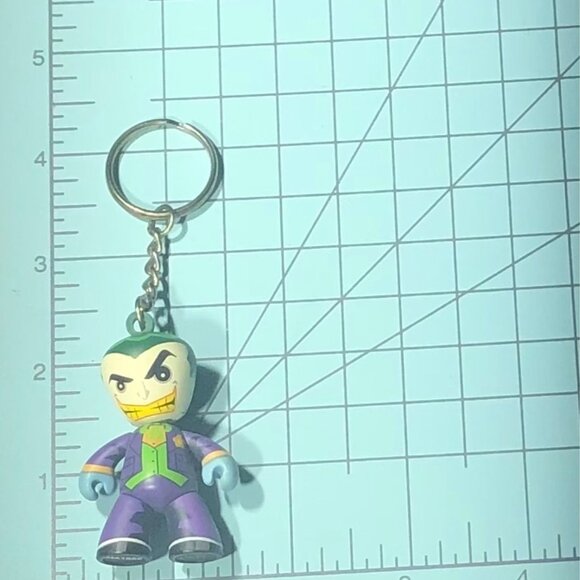 NWOT DC Universe Mini Mez Joker Key Chain The Classic Joker Cartoon Purple/Green - Picture 6 of 7